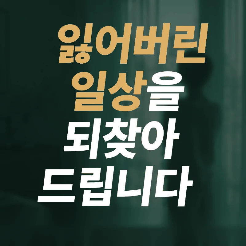 잃어버린 일상을 되찾아 드립니다